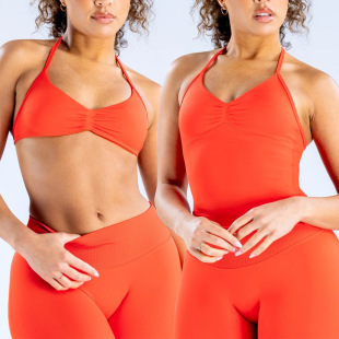Cross-border European and American Yoga suit Halter Vest Hip Yoga Pants Fitness Trousers Sling Sports Fitness suit Women