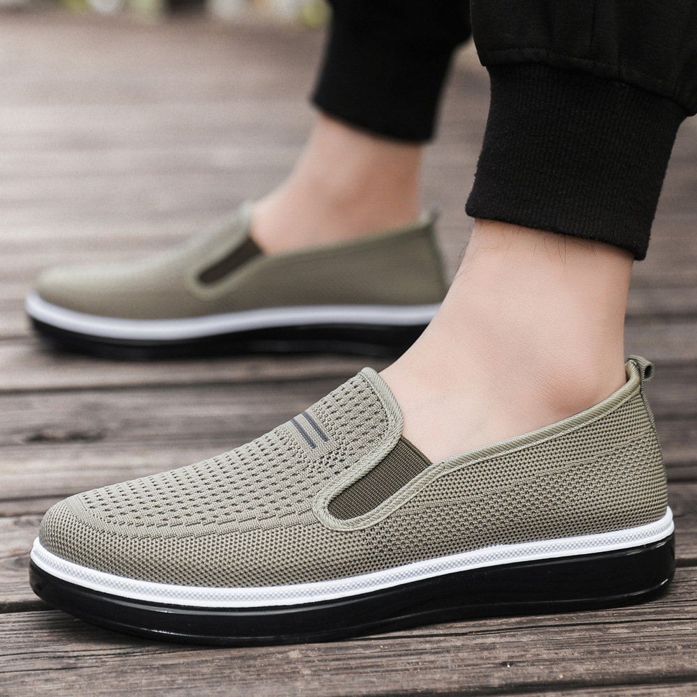 Zapatos de tela transpirables de verano con suela suave de malla transpirable zapatos casuales ligeros con suela suave zapatos de trabajo cómodos para hombres al por mayor image 5