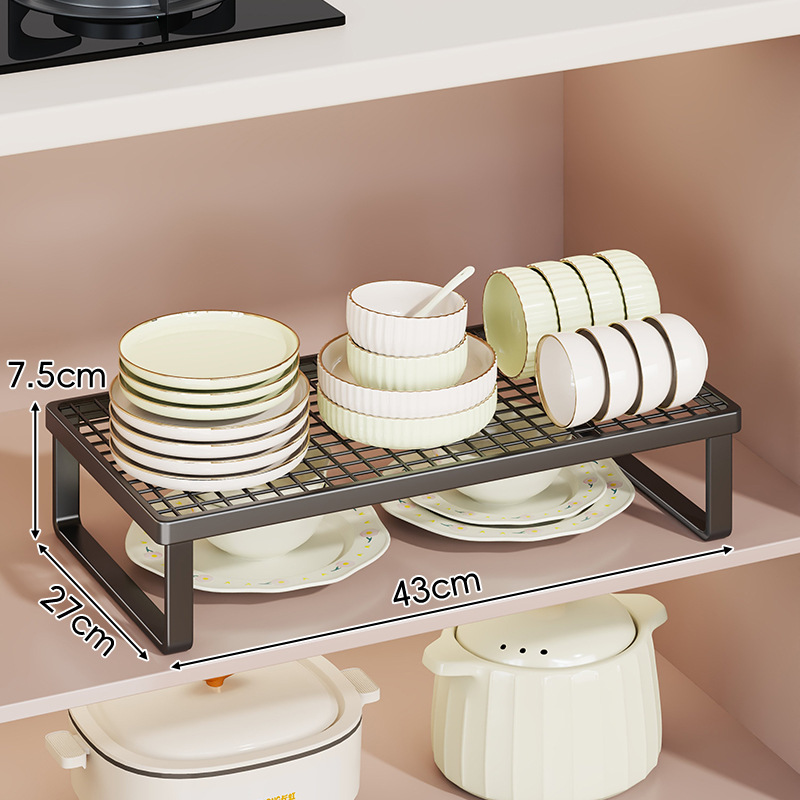 Estante Organizador Multicapa de Vajilla de Hierro Multifuncional para Cocina image 8