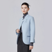 新中式双面羊绒大衣女2025新款100%羊毛呢外套国风立领双面呢大衣