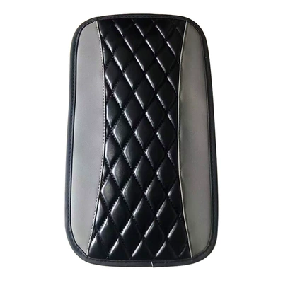 Armrest box pad – Car Central Armrest Box Pad - gray-black-rhombus