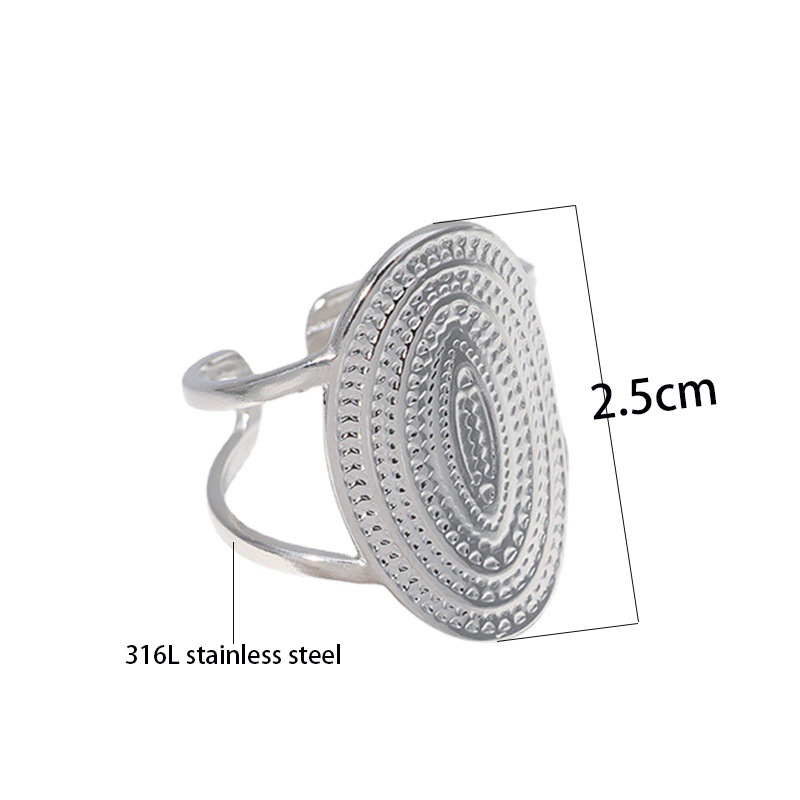 Retro Eye Titanium Steel Plating Open Ring 1 Piece
