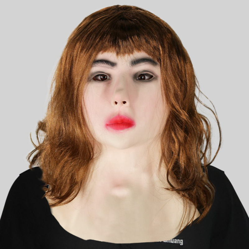 Long-Haired Beauty Funny Character Headgear Masquerade Cross-Border Live Broadcast Mask Halloween Party Prank Props