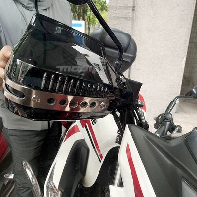 Motorcycle anti-drop hand guard DL250 windproof modified hand handle cover GW250 handlebar windshield protector accessories (Motorcycle front windshield) - stainless-steel-bullet-style