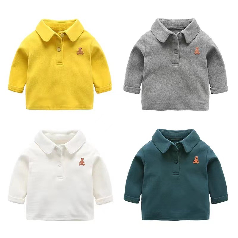 2023 New Style Boys' Polo Shirt, Stylish Children's Collared Undershirt, Baby White Top, Baby Inner Wear