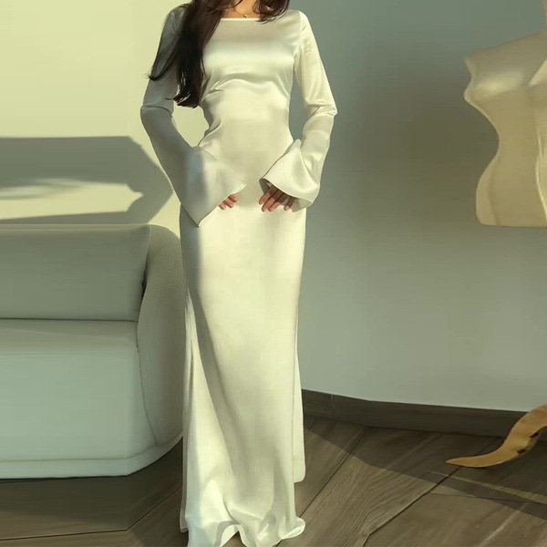 demi-season solid color long-sleeve with a round collar