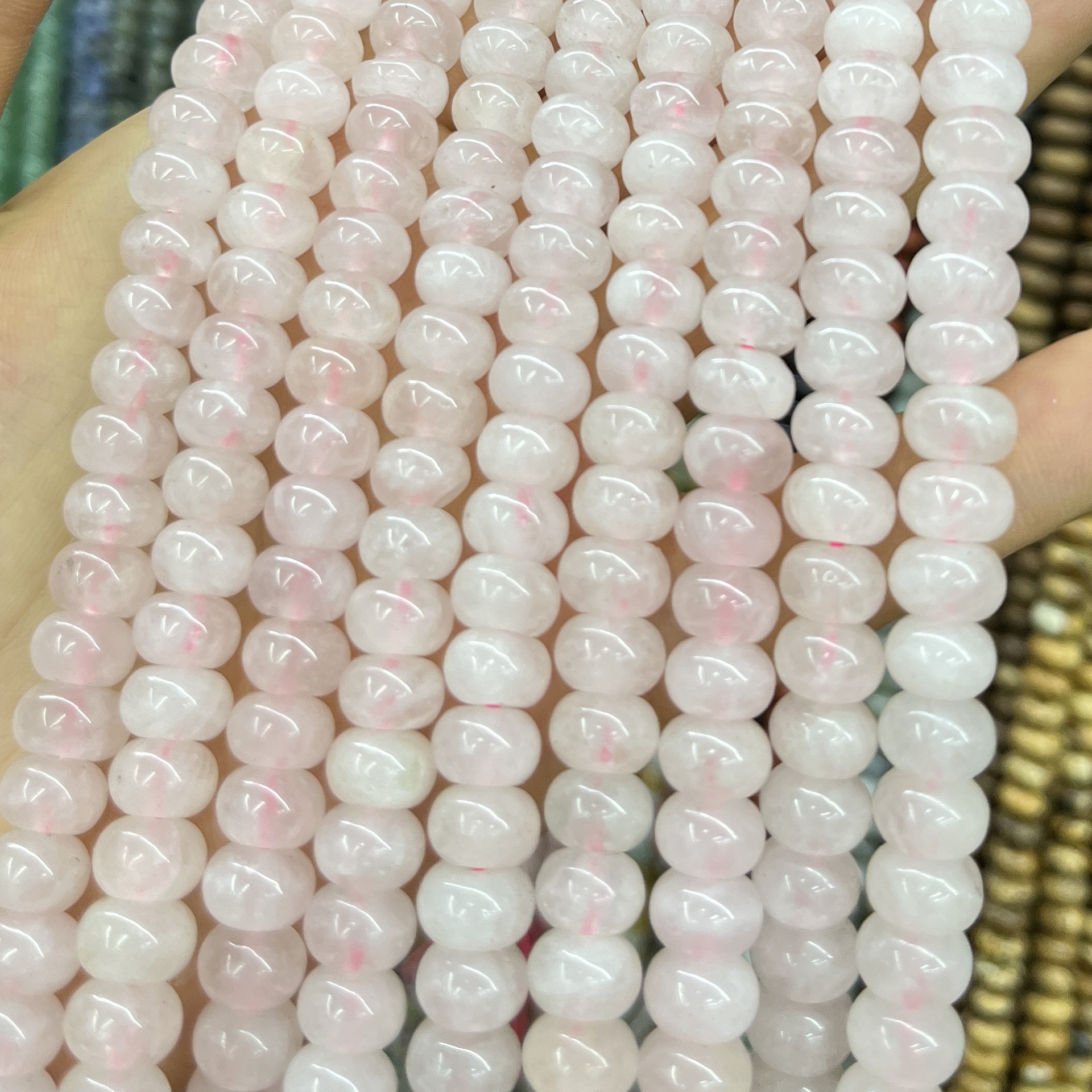 Piedra natural 5 * 8 Abaco Piedra Shoushan DIY accesorios de joyería collar de cuentas separadoras cuentas de posicionamiento cuentas al por mayor