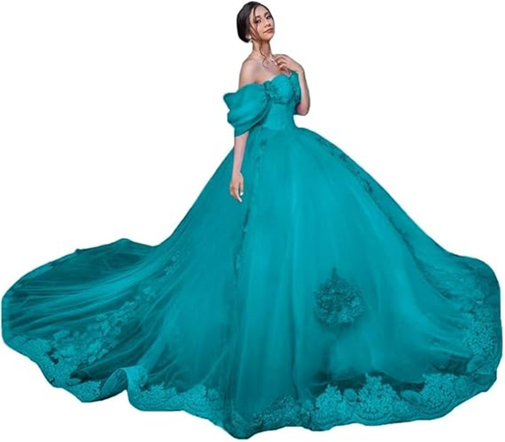 Aliexpress Amazon encaje calcomanía hombro abierto vestido de adulto vestido de baile vestido vestido de princesa vestido de mujer