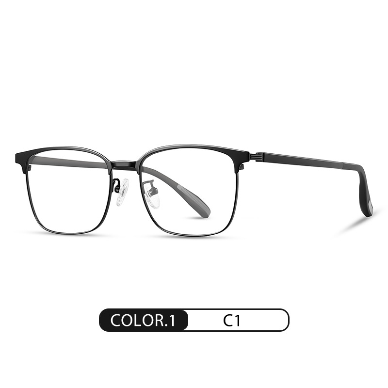 Spot al por mayor marco óptico F51103 negocio de moda se puede equipar con gafas de miopía de montura cuadrada Marco de gafas de titanio puro para hombres transfronterizos