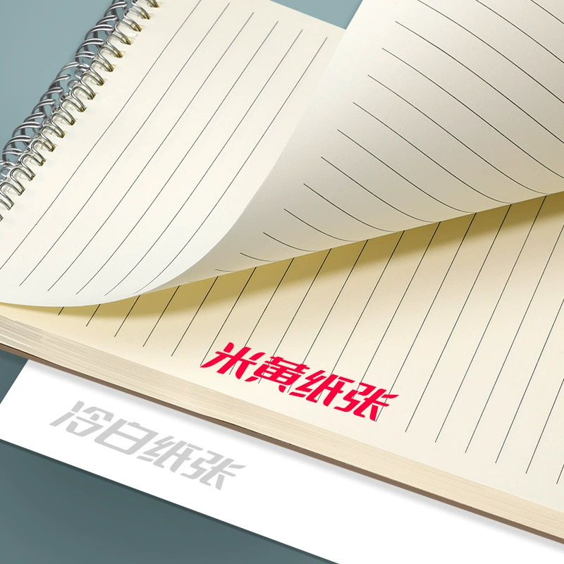 Flip-up Coil Notebook, Cowhide Cover B5 Thickened, Lined/Grid/Blank, Office Notepad