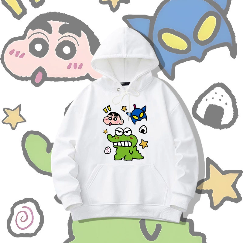 Худи с капюшоном с принтом Crayon Shin-chan свободный крой осень