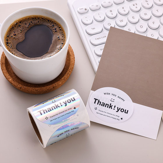 thankyou Thanks Stickers Cake Baking Shop Decoration Adhesive Label Paper Gift Packaging Packaging Sealing Stickers