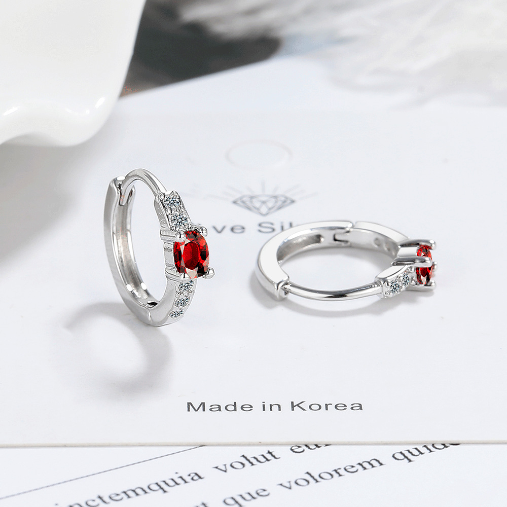 5g Weight Copper Ear Needle Material Zircon Inlay Material Earrings Classification 1 Pair Quantity Holiday, Daily Occasion Copper Material Oval Pattern Women's Gender Inlay Design Simple Style, Shiny Style 1 Pair Simple Style Shiny Oval Inlay Copper Zircon Earrings 5