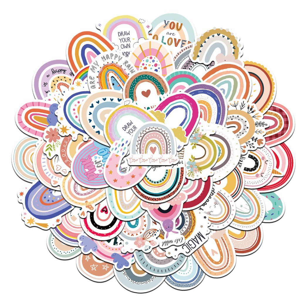 60 unidades de color fresco Hongqiao pegatinas ins graffiti equipaje teléfono móvil taza de agua casco ordenador impermeable pegatinas