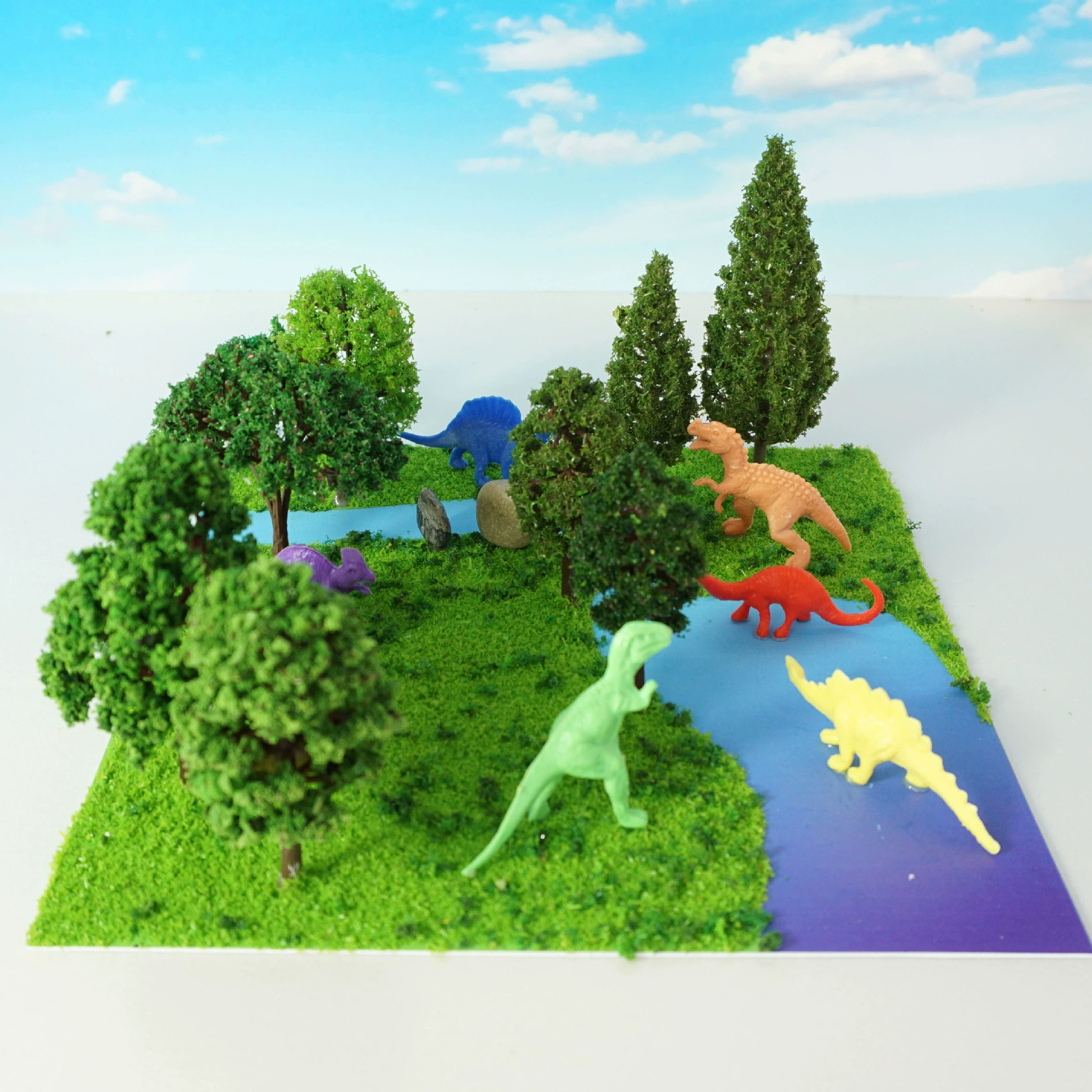 Динозавр Модель среды обитания сцена DIY материал ручной работы пакет мальчик развивающие игрушки День рождения креативный подарок