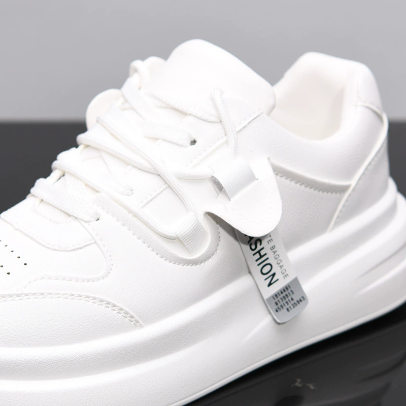 Universal white shoes, footwear, high summer white sneakers platform, genuine leather