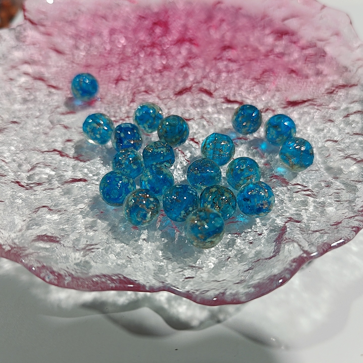 Cuentas de vidrio de arena de oro luminoso perlas sueltas cuentas redondas de cristal accesorios de la joyería de bricolaje pulsera material pulsera de cuentas