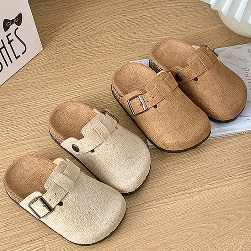 Детская обувь Birken Four Seasons для мальчиков и девочек Baby Baotou половина тапочек