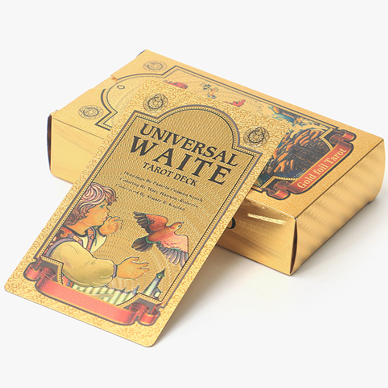 Gold Foil Waite Tarot Oracle Cards Premium Divination Deck_voghion.com