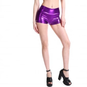 Amazon wish shiny leather shorts sexy bum lifting smooth faux leather shorts three colors performance trendy pants