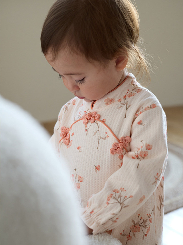 Bebé recién nacido Ropa bebé mono algodón mameluco recién nacido mameluco bebé niña nuevo estilo nacional salida mameluco image 4