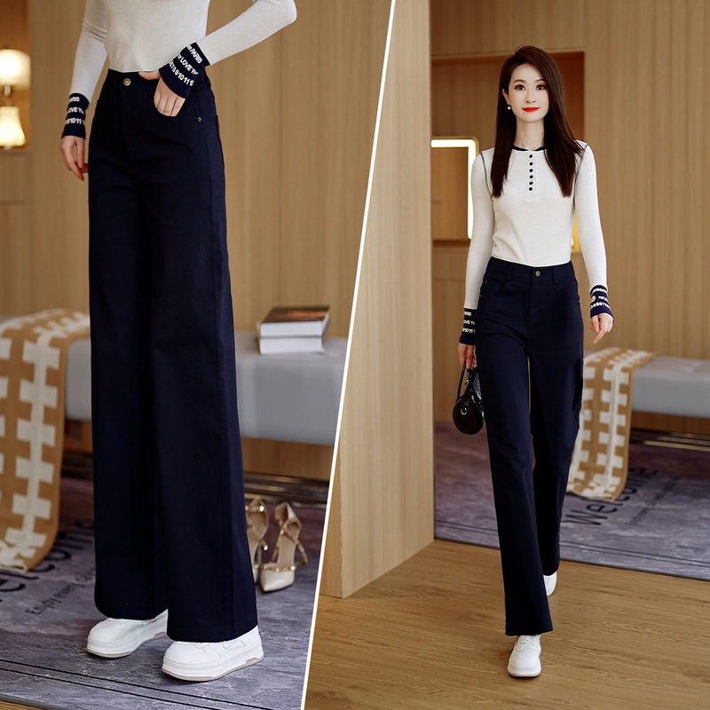 Tencel Cotton Denim Flared Pants for Women, New Spring/Summer Style, Petite-Friendly, Slightly Flared, Fashionable, Versatile, High-Waisted, Stretchy Bell-Bottom Pants