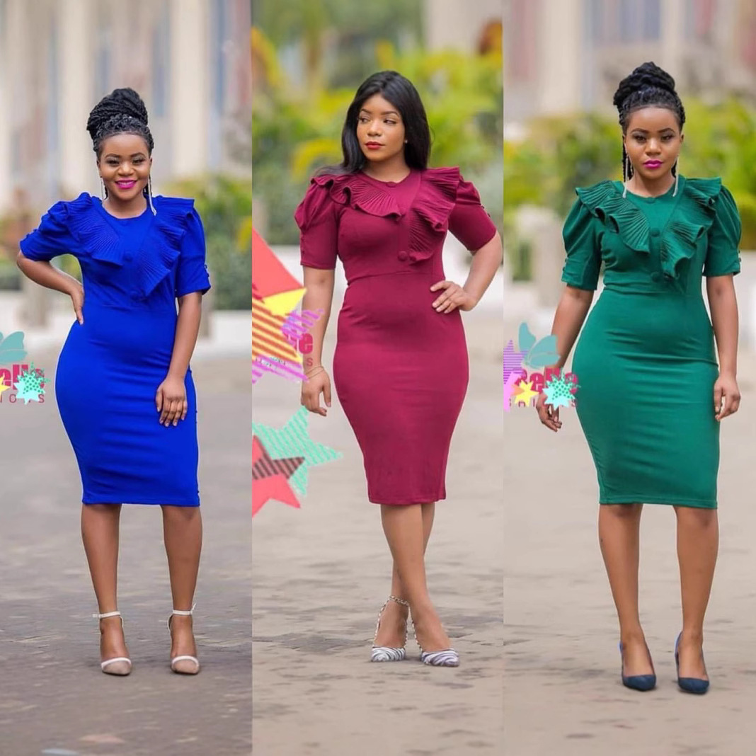 Cross-border e-commerce foreign trade AliExpress Amazon pencil skirt Africa plus size women's OL commuter solid color dress