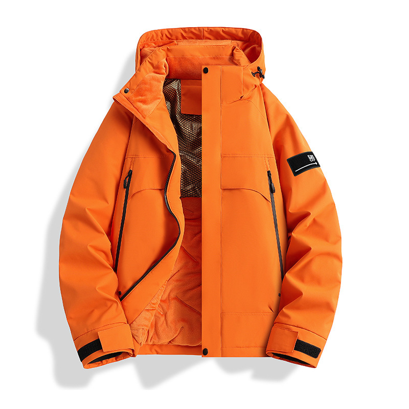 Autumn and Winter All-In-One Cotton Coat, Windproof and Warm Jacket, Waterproof and Wear-Resistant Workwear, Printed Logo, Thickened Outdoor Jacket, Cotton-Padded Clothing