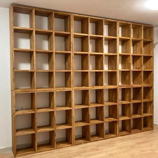 Wholesale old elm wood bookshelf new Chinese style Duobao Pavilion antique shelf solid wood bookcase lattice shelf full wall bookshelf