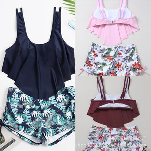 Mingyi New European and American Sexy Multi-color Ruffled Wear Rope Flat Leg Pants Bikini Two-piece Women's Swimsuit