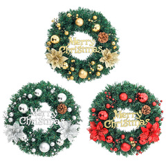 Simulation Christmas wreath flowers Christmas balls decoration 40/50cm wreath home decoration hanging ornaments PVC Christmas decoration