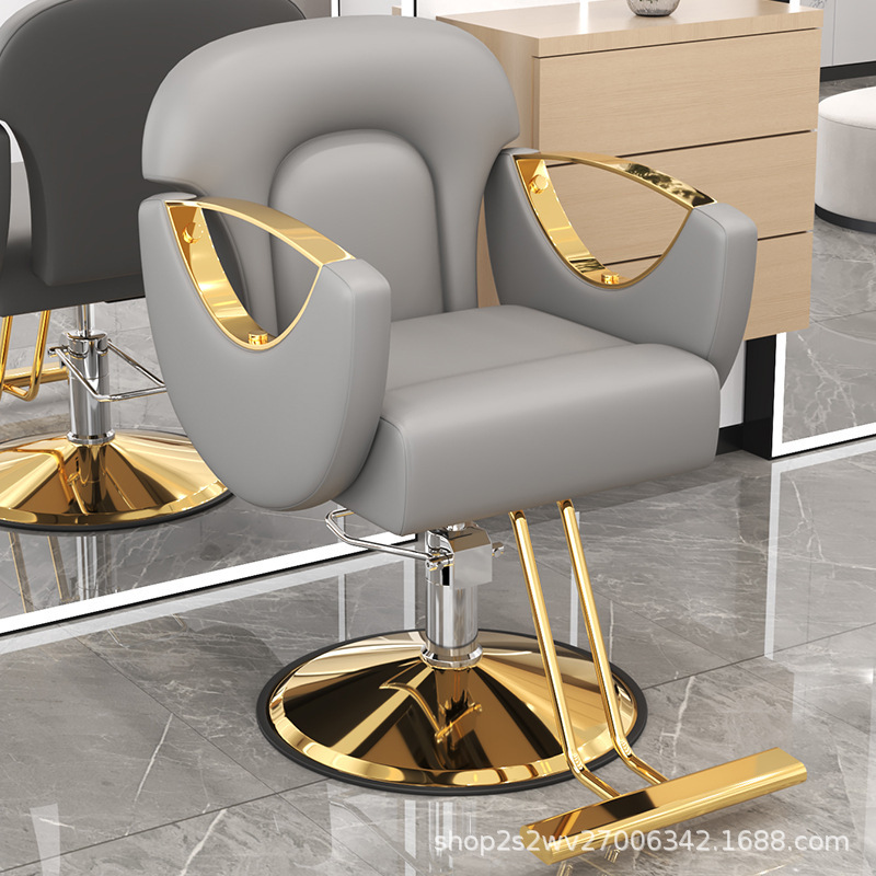 Sillas de barbería transfronterizas reclinables, sillas giratorias para salón de peluquería de alta gama, taburetes de corte de pelo, asiento de elevación y teñido