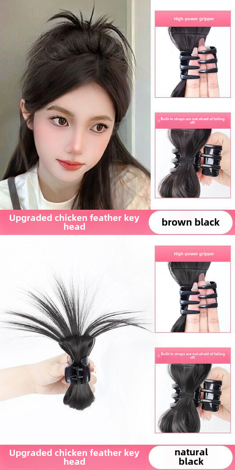 Fermaglio per capelli accessori per capelli fritti vento pigro piuma di pollo volano testa fontana coda di cavallo alta ragazza calda nido di pollo fermaglio per capelli borsa per capelli_voghion.com