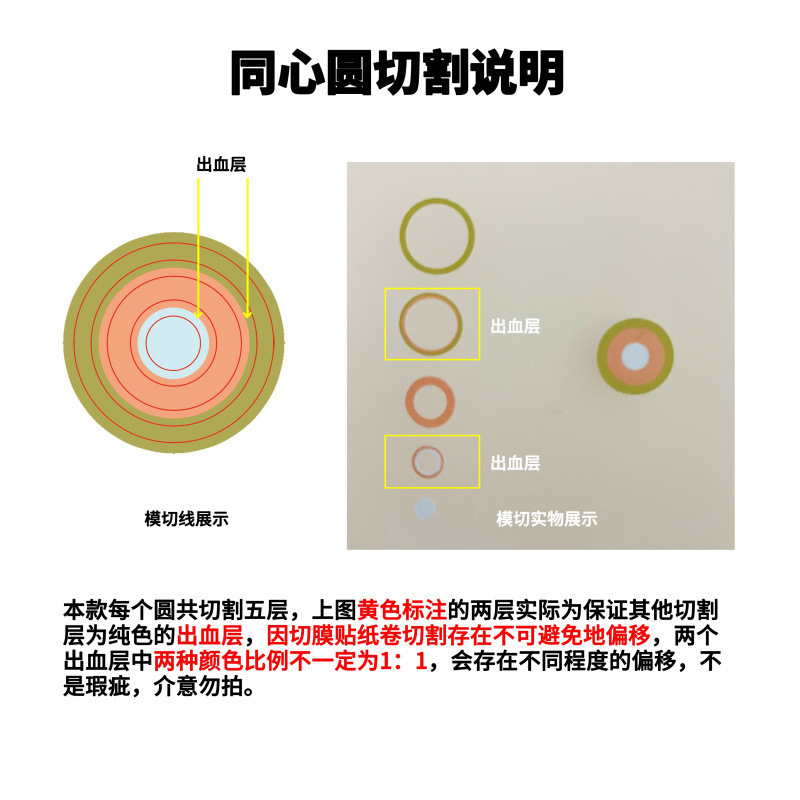 浮光分装基础渐变圆点椭圆同心圆切膜贴纸卷手帐|undefined