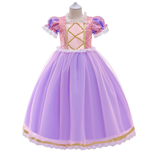 Halloween Cosplay European and American Children Sleeping Beauty Puffy Skirt Dress Ariel Princess Dress Festival Performance Girls' Dress 