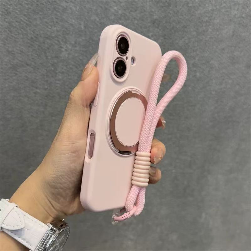 Soporte magnético 360 de color sólido simple para iPhone16ProMax/15 funda para teléfono móvil 13 Apple 14 cordón 16