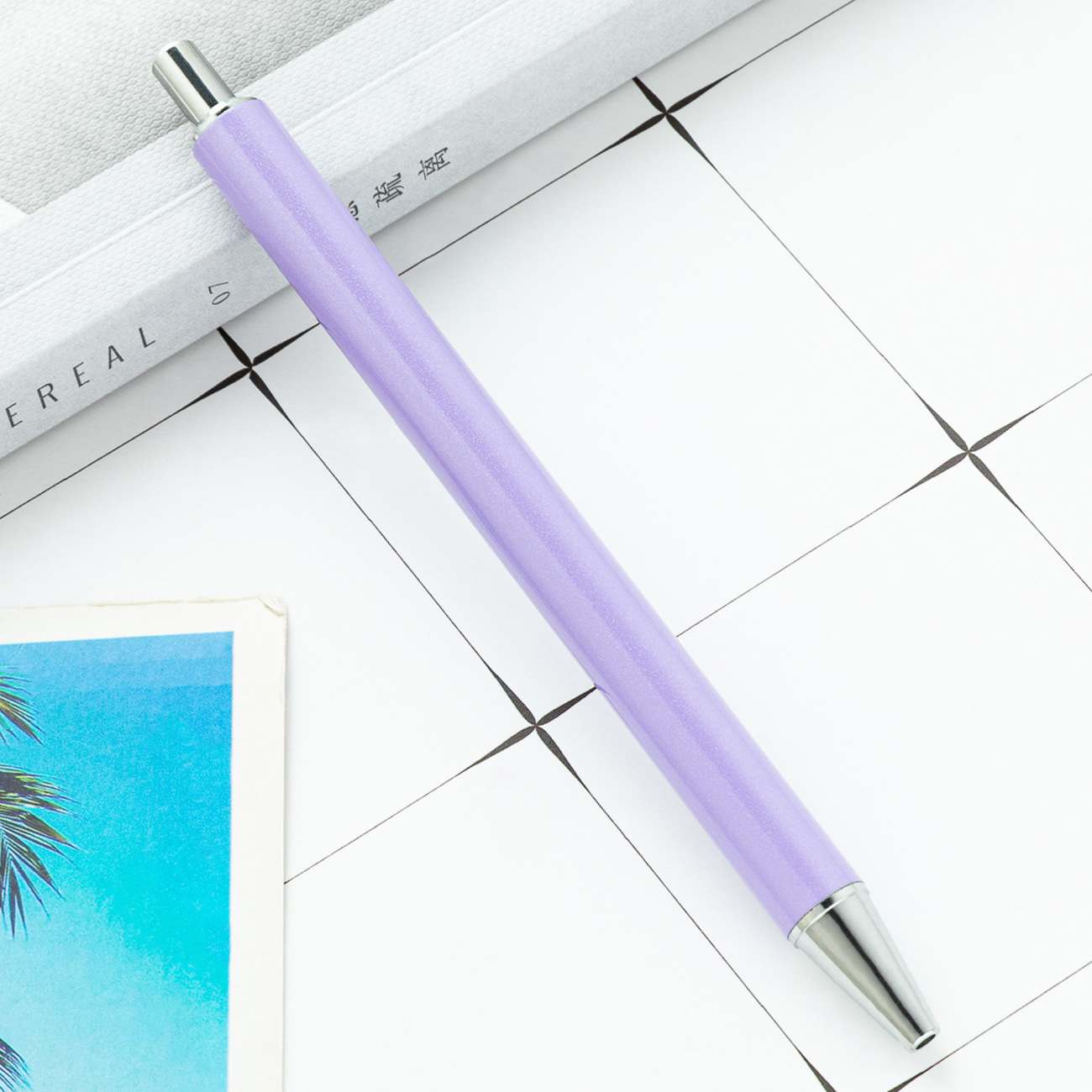 Nuevo bolígrafo de metal de alto valor facial, polvo flash creativo, bolígrafo de papelería de metal para estudiantes en stock