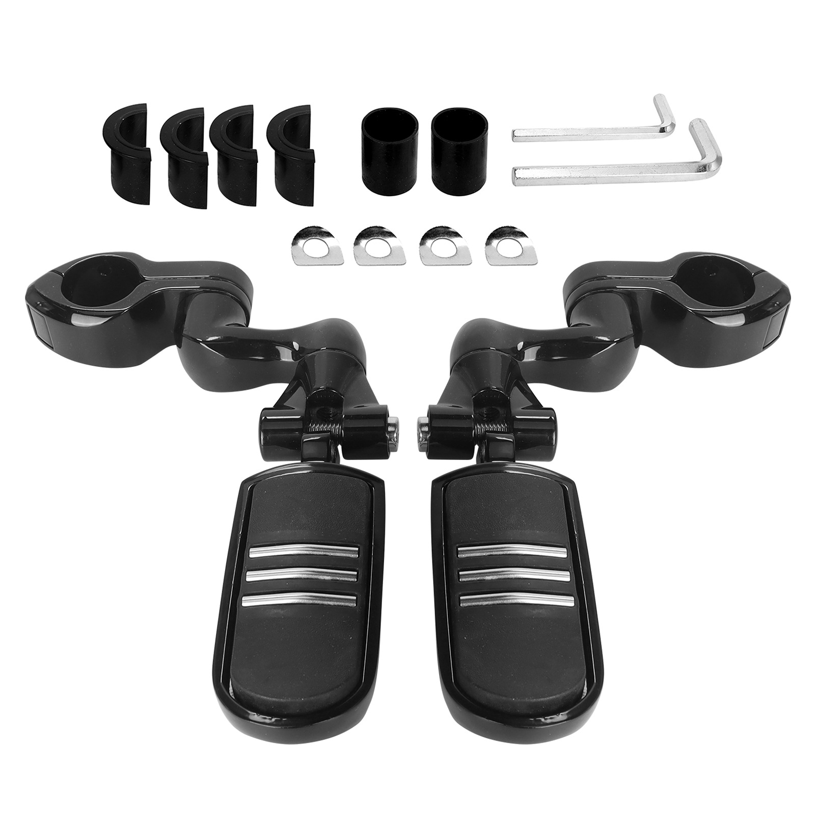 Harley Street Glide Motorcycle Modified Rubber Short Pedal Set Footrest Guard Bar Rest Bracket