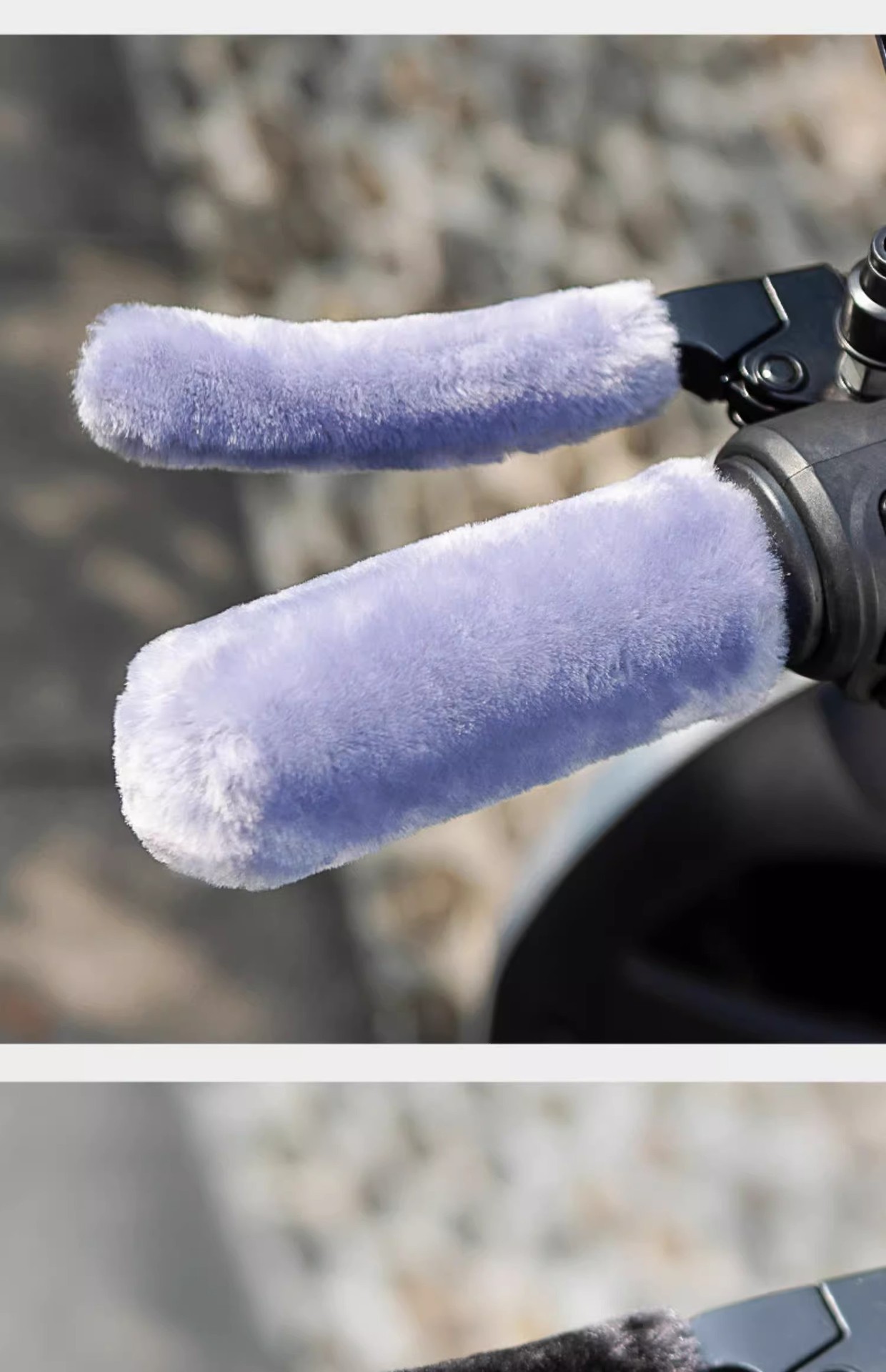 Electric Vehicle Handlebar Gloves Winter Warm Rabbit Fur Fleece Thickened Motorcycle Electric Bike Tricycle Handlebar Covers