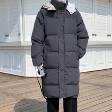 2024秋季新款超火青少年流行中长款棉衣男士韩版潮流外套一件代发