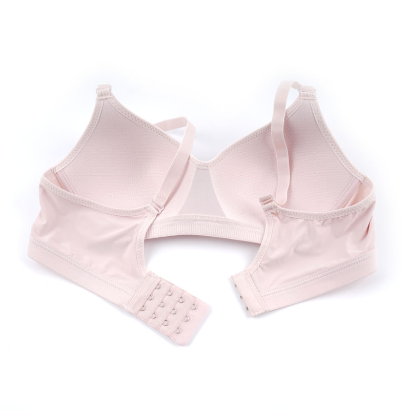 Fábrica de stock sin anillo de acero sujetador ropa interior damas suave y ligera cómodos sujetador simple B taza