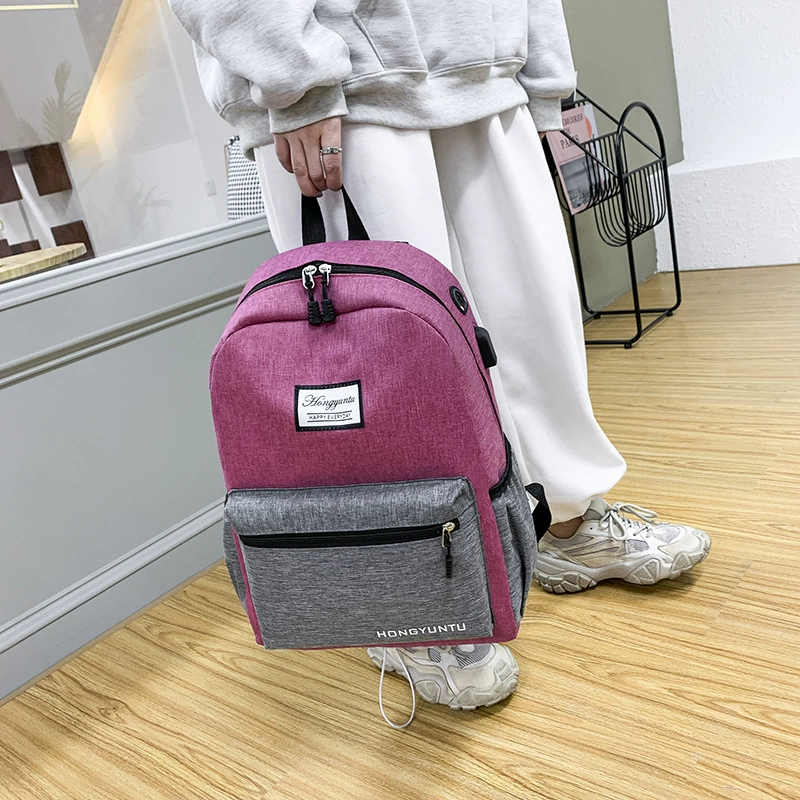 Set, backpack with usb charger, laptop, universal bag, 3 piece set, business version