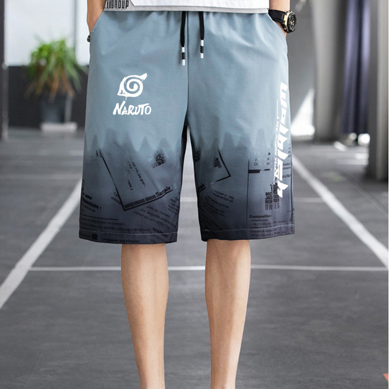 2021 New Naruto Trendy Brand Sports Shorts Men's Outer Wear Casual Summer breeches Five-point Beach Pants