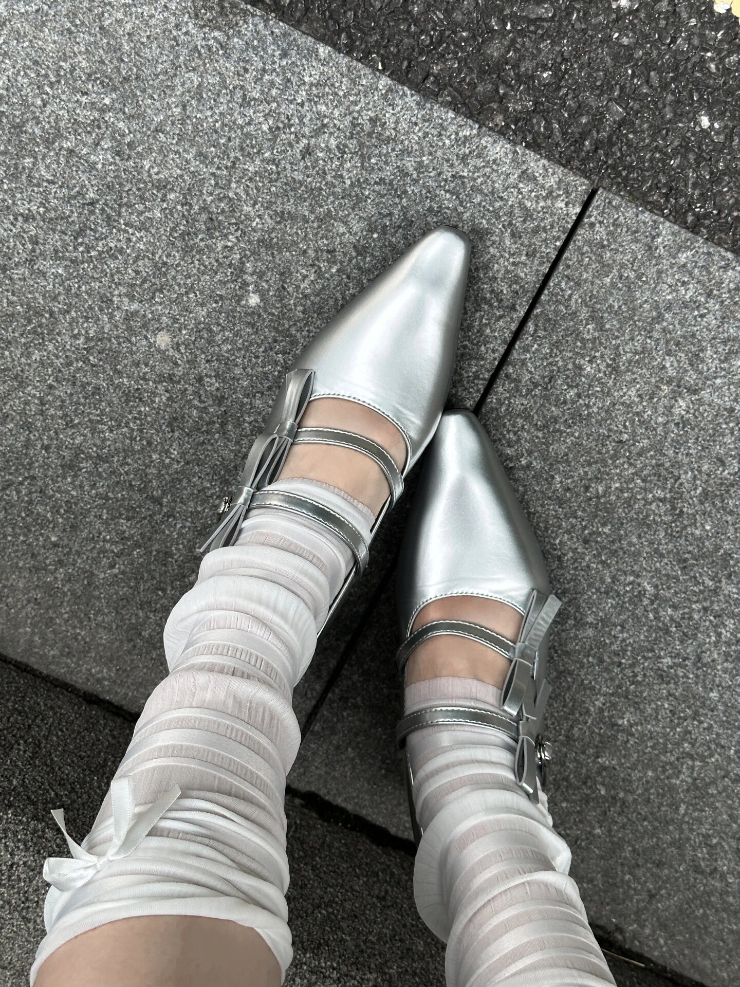 Scarpe singole da donna con tacco alto e punta a punta, di alta qualità, color argento_voghion.com