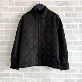 毒家现货正确版本D家25新款菱形格绗绣棉服外套时尚百搭男款