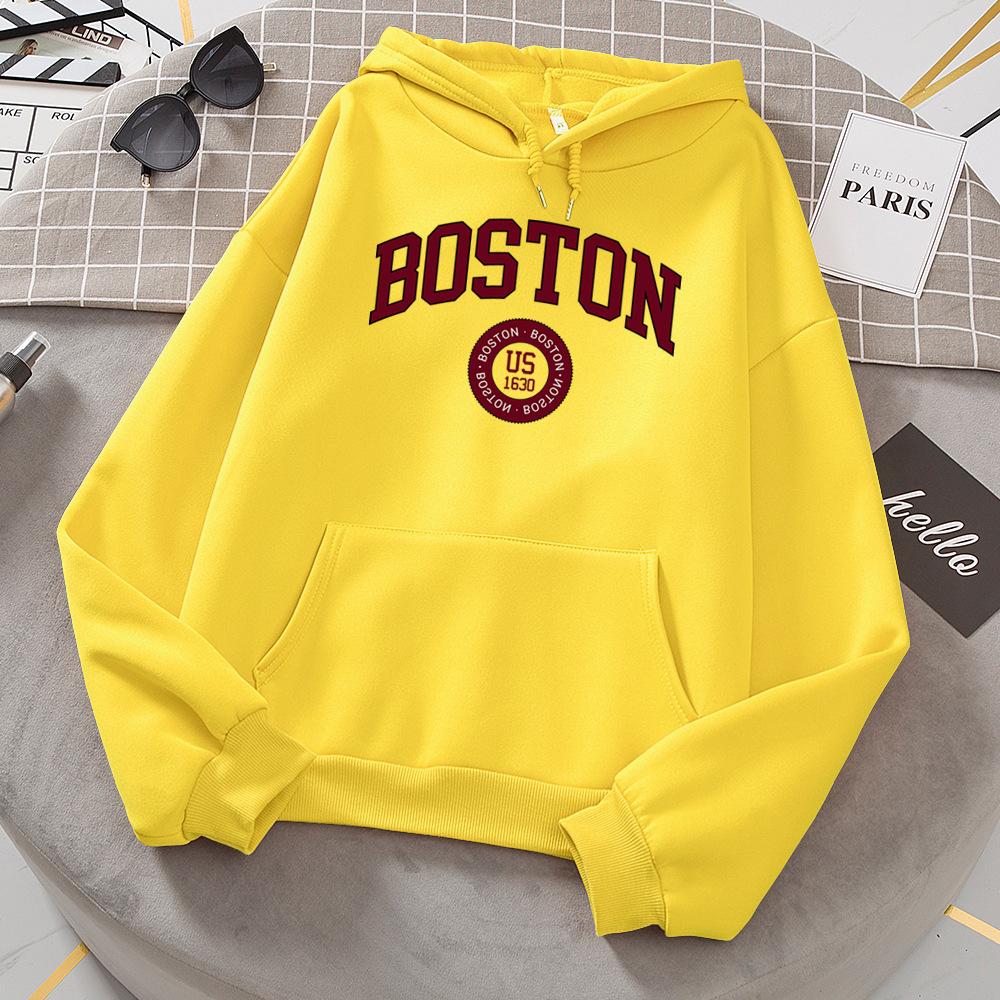 Boston City Us Founded In 1630 Hoodies Women Warm Comfortabl