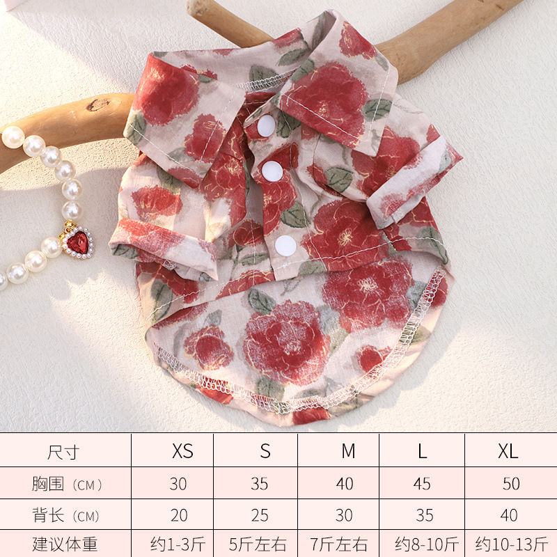 ペット服夏のペット犬シャツペット猫服プリントシャツ子犬服子犬猫服|undefined