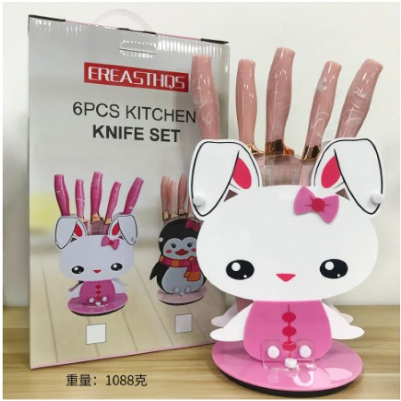 Fábrica directa de dibujos animados creativos cuchillo de cuchillo de cocina cuchillo de frutas cuchillo de cocina cuchillo de 6 piezas