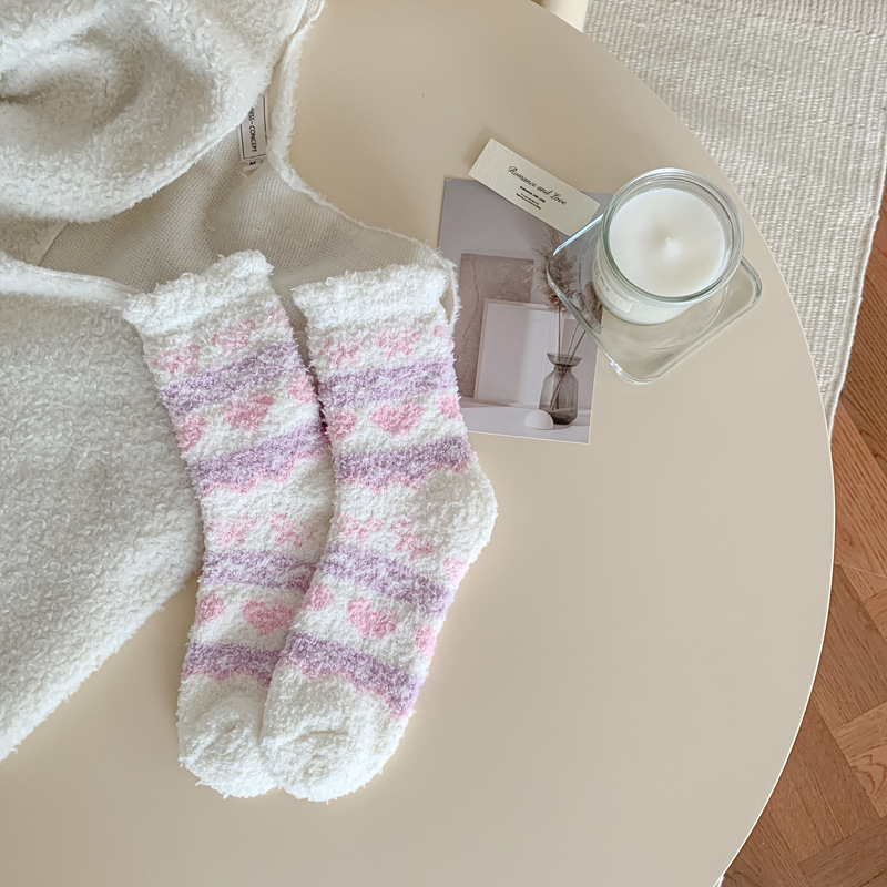 Calcetines de Piso para Dormir de Terciopelo de Coral Térmicos y Engrosados para Invierno image 9