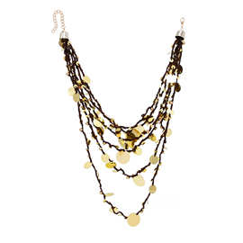 欧美夸张多层圆片手工编织夏季沙滩风项链时尚波西米亚跨境货源